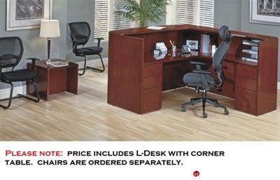 Picture of QSP Veneer L Shape Reception Desk Workstation