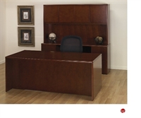 Picture of QSP 72" Bowfront Veneer Executive Office Desk with Kneespace Credenza and Overhead Storage