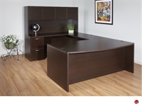 Picture of QSP 72" Bowfront U Shape Desk Station with Closed Overhead Storage