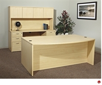 Picture of QSP 72" Bowfront Executive Desk with Storage Credenza with Closed Overhead
