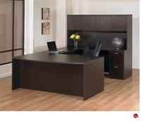 Picture of QSP 72" Bowfront U Shape Office Desk Workstation with Closed Overhead Storage