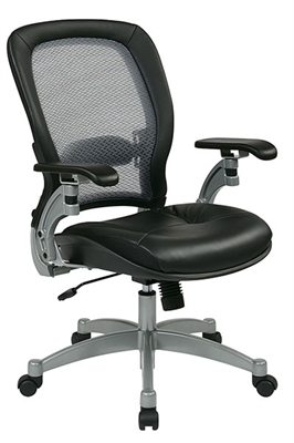 Picture of Ergonomic Mid Back Mesh Chair with Leather Seat