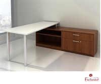 Picture of PEBLO Contemporary L Shape Office Desk with Bookcase Lateral Storage