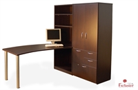 Picture of PEBLO Custom L Shape Office Desk Workstation with Multi Storage Cabinet