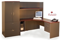 Picture of PEBLO Custom L Shape Office Desk Workstation with Lateral File Storage