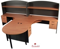 Picture of PEBLO Custom L Shape Office Desk Workstation with Overhead