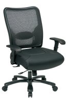 Picture of Big and Tall Ergonomic Mesh Swivel Chair with Leather Seat