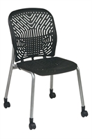 Picture of Ergonomic Heavy Duty Armless Plastic Mobile Chair, Pack of 2