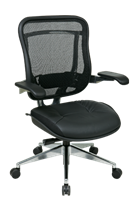 Picture of Ergonomic High Back 300 Lbs Mesh Chair with Leather Seat and Adjustable Lumbar