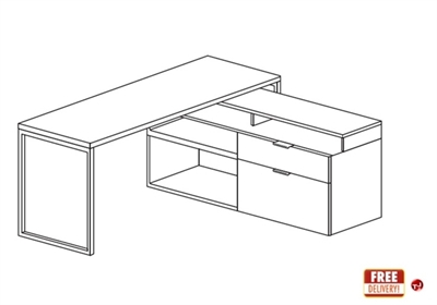 Picture of Contemporary 66" L Shape Bench Office Desk Workstation