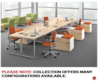 Picture of Cluster of 6 Person Teaming Bench Office Desk Workstation with Lateral Storage