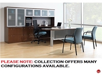 Picture of 72" Contemporary U Shape D Top Office Desk Workstation with Glass Door Overehead