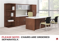 Picture of 72" Bowfront Office Desk with Glass Door Storage Credenza, Wardrobe and Corner Bookcase