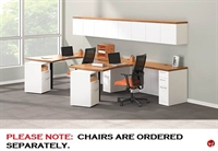 Picture of 2 Person Contemporary L Shape Office Desk Workstation with Wall Mount Storage