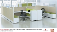 Picture of Cluster of  4 Person U Shape Electrified Cubicle Desk Workstation