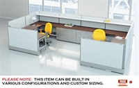 Picture of 2 Person U Shape Electrified Teaming Cubicle Desk Workstation