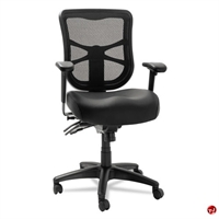 Picture of Mid Back Mulfti Function Office Task Mesh Chair with Leather Seat