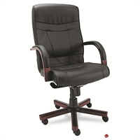 Picture of High Back Padded Office Conference Wood Base Chair