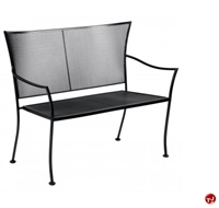 Picture of GRID Outdoor Wrought Iron 2 Seat Arm Bench