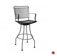 Picture of GRID Outdoor Wrought Iron Swivel Barstool Chair