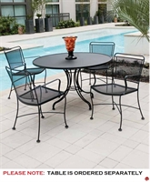 Picture of GRID Outdoor Wrought Iron Dining Arm Chairs, Pack of 4