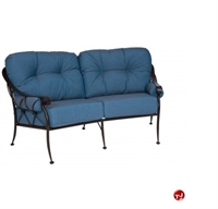 Picture of GRID Outdoor Wrought Iron 2 Seat Loveseat Chair with Padded Cushion