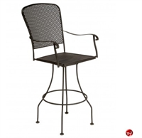 Picture of GRID Outdoor Wrought Iron Swivel Barstool Chair