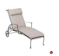 Picture of GRID Outdoor Wrought Iron Adjustable Chaise Lounge with Padded Cushion