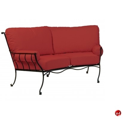 Picture of GRID Outdoor Wrought Iron 2 Seat Loveseat Sofa with Padded Cushion