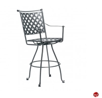 Picture of GRID Outdoor Wrought Iron Swivel Barstool Chair