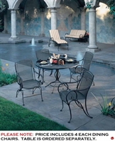 Picture of GRID Outdoor Wrought Iron Dining Arm Chairs, Pack of 4