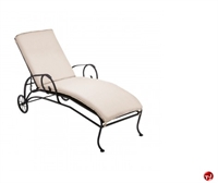 Picture of GRID Outdoor Wrought Iron Adjustable Chaise Lounge with Padded Cushion