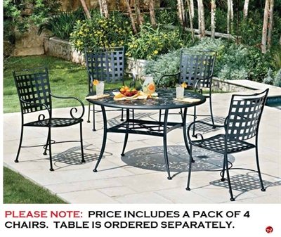 Picture of GRID Outdoor Wrought Iron Dining Arm Chair, Pack of 4