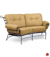 Picture of GRID Outdoor Wrought Iron 2 Seat Loveseat Sofa with Padded Cushion