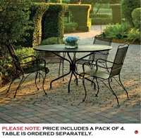 Picture of GRID Outdoor Wrought Iron Dining Arm Chair, Pack of 4