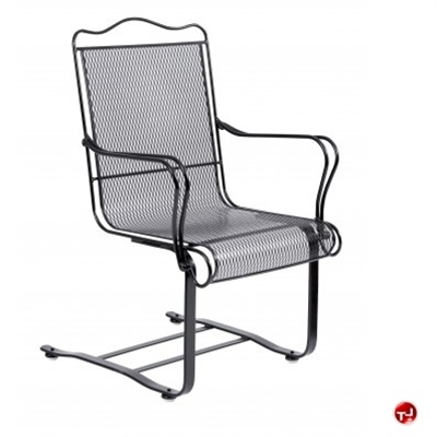 Picture of GRID Outdoor Wrought Iron Sled Base Dining Arm Chair