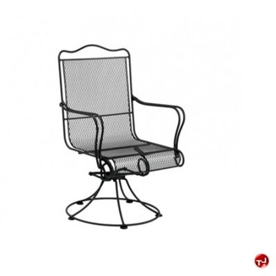 Picture of GRID Outdoor Wrought Iron High Back Swivel Rocker Arm Chair