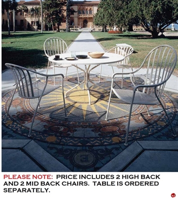 Picture of GRID Outdoor Wrought Iron Dining Arm Chairs, Pack of 4