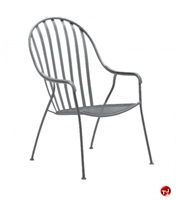 Picture of GRID Outdoor Wrought Iron High Back Dining Stack Chair