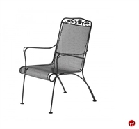 Picture of GRID Outdoor Wrought Iron High Back Dining Arm Chair
