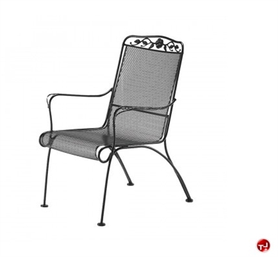 Picture of GRID Outdoor Wrought Iron High Back Dining Arm Chair