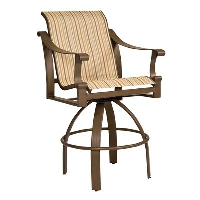 Picture of GRID Outdoor Aluminum Swivel Barstool Sling Chair