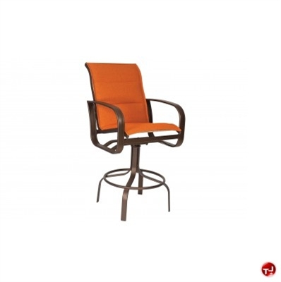 Picture of GRID Outdoor Aluminum Padded Swivel Barstool Chair