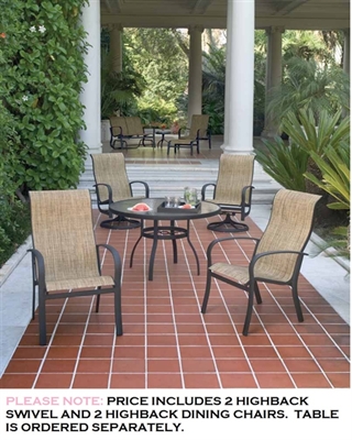 Picture of GRID Outdoor Aluminum High Back Swivel Rocker and High Back Dining