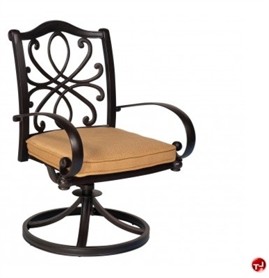Picture of GRID Outdoor Aluminum Swivel Rocker Dining Arm Chair with Seat Cushion