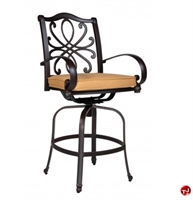 Picture of GRID Outdoor Aluminum Swivel Counter Height Stool Chair with Seat Cushion