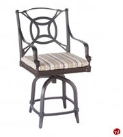 Picture of GRID Outdoor Aluminum Swivel Counter Stool Chair with Seat Cushion