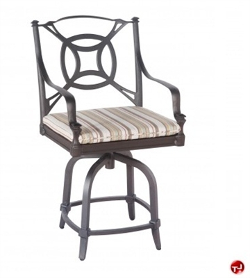 Picture of GRID Outdoor Aluminum Swivel Counter Stool Chair with Seat Cushion