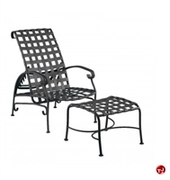 Picture of GRID Outdoor Aluminum Adjustable Lounge Strap Chair with Ottoman