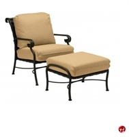 Picture of GRID Outdoor Aluminum Thick Cushion Strap Lounge Chair with Ottoman